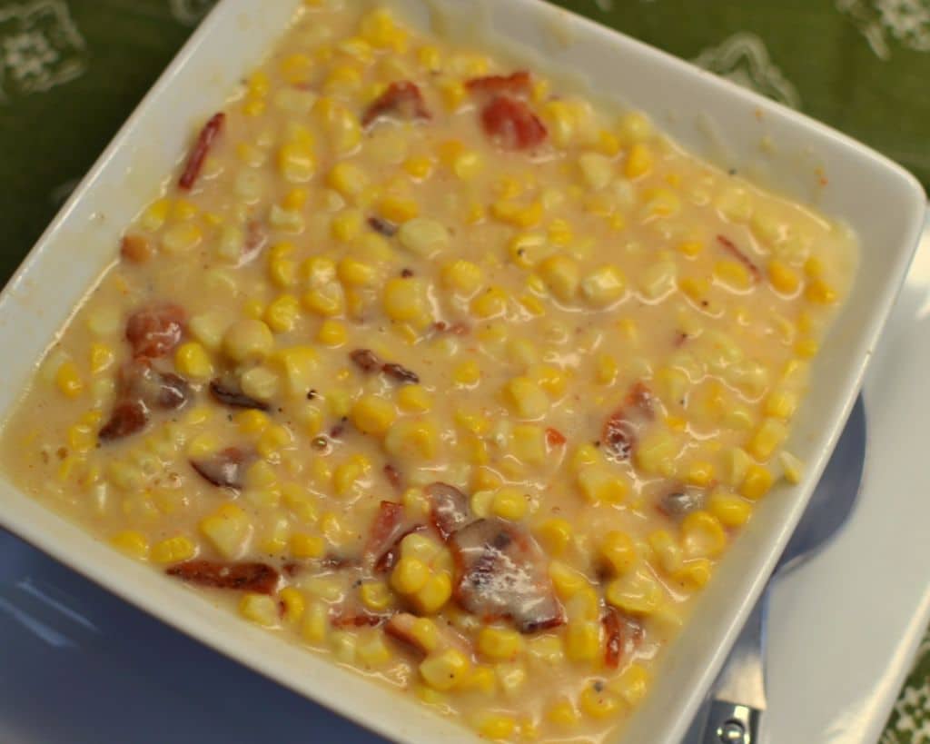 Sweet Creamed Bacon Corn | Small Town Woman