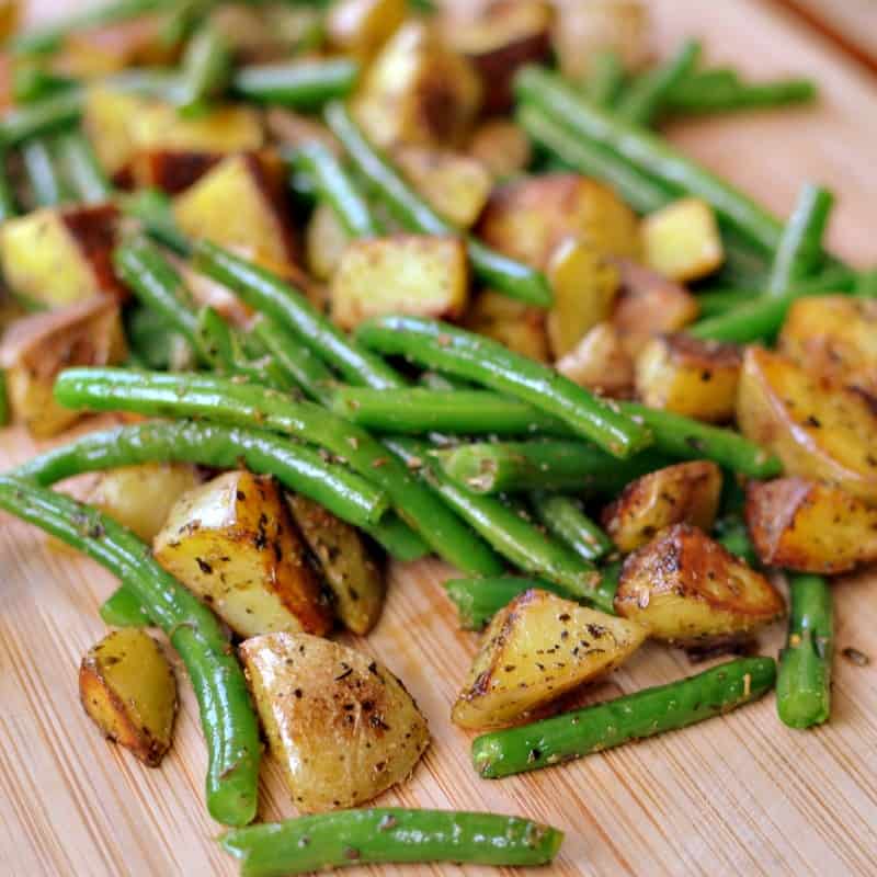 Pan Fried Potatoes and Green Beans - Small Town Woman