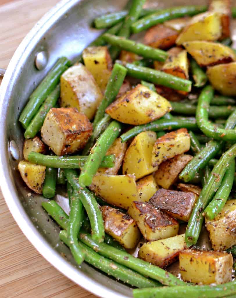 Pan Fried Potatoes and Green Beans - Small Town Woman
