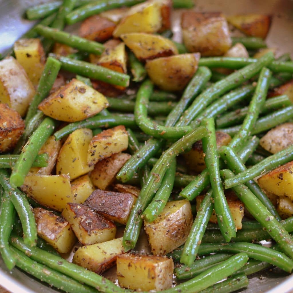 Pan Fried Potatoes and Green Beans | Small Town Woman