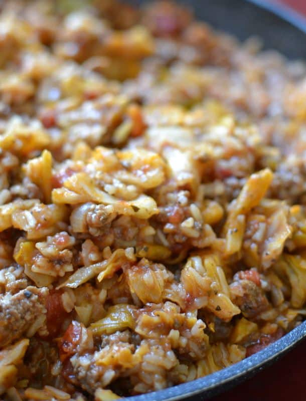 Easy Cabbage Roll Skillet | Small Town Woman