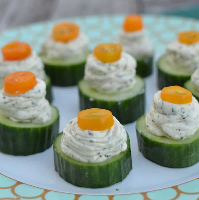 Herb Cream Cheese Cucumber Bites - Small Town Woman