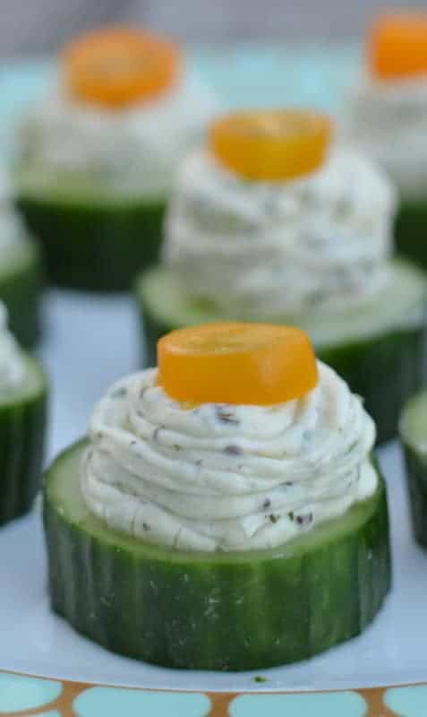 Herb Cream Cheese Cucumber Bites - Small Town Woman