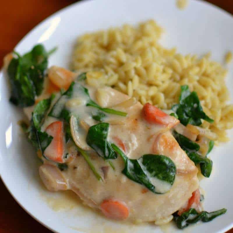 Asiago Chicken with Spinach Shallots Carrots | Small Town ...