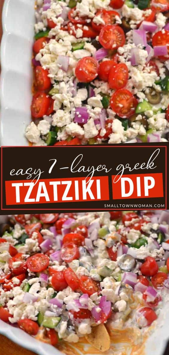 Easy 7 Layer Greek Tzatziki Dip - Small Town Woman