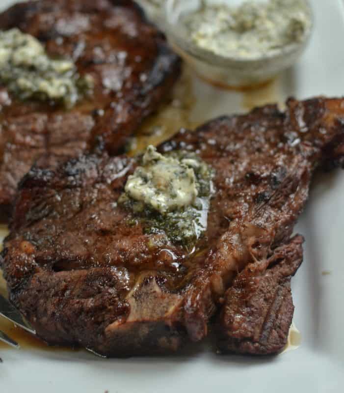 Marinated Herb Butter T-Bone Steaks | Small Town Woman