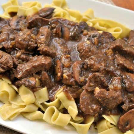 One Skillet Savory Beef Tips and Gravy - Small Town Woman