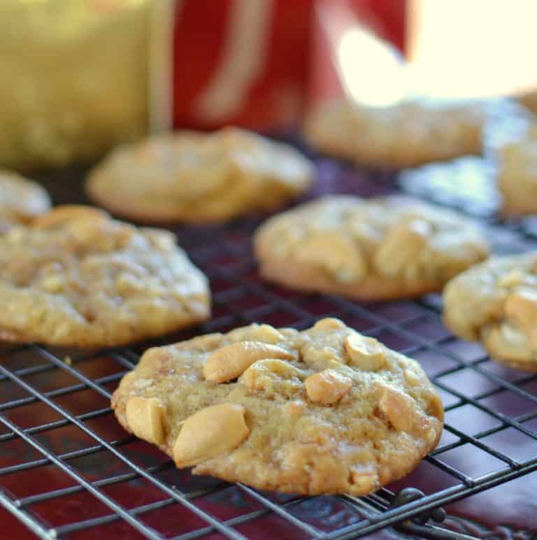 Salty and Sweet Cashew Toffee Cookies - Small Town Woman