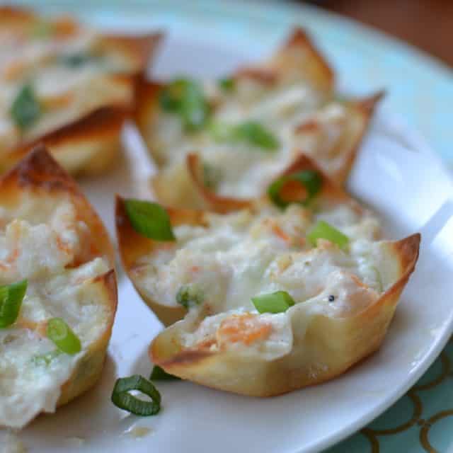 Triple Cheese and Shrimp Wonton Bites | Small Town Woman