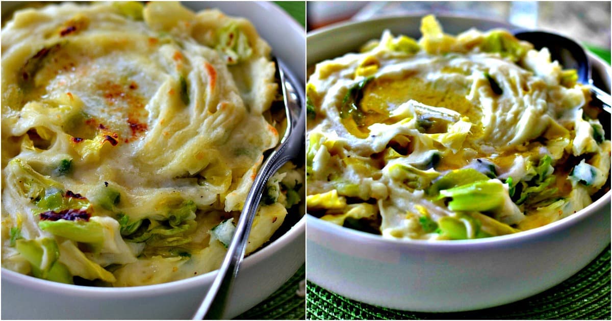 Traditional Irish Colcannon Mashed Potatoes And Cabbage