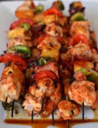 Chicken Bacon Pineapple Pepper Skewers - Small Town Woman