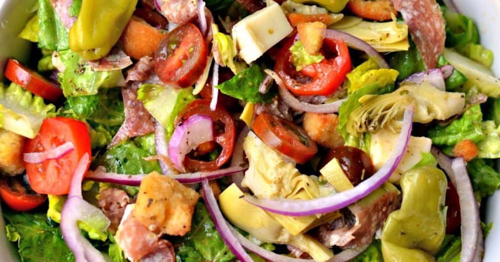 Italian Chopped Salad with Fresh Italian Dressing | Small Town Woman