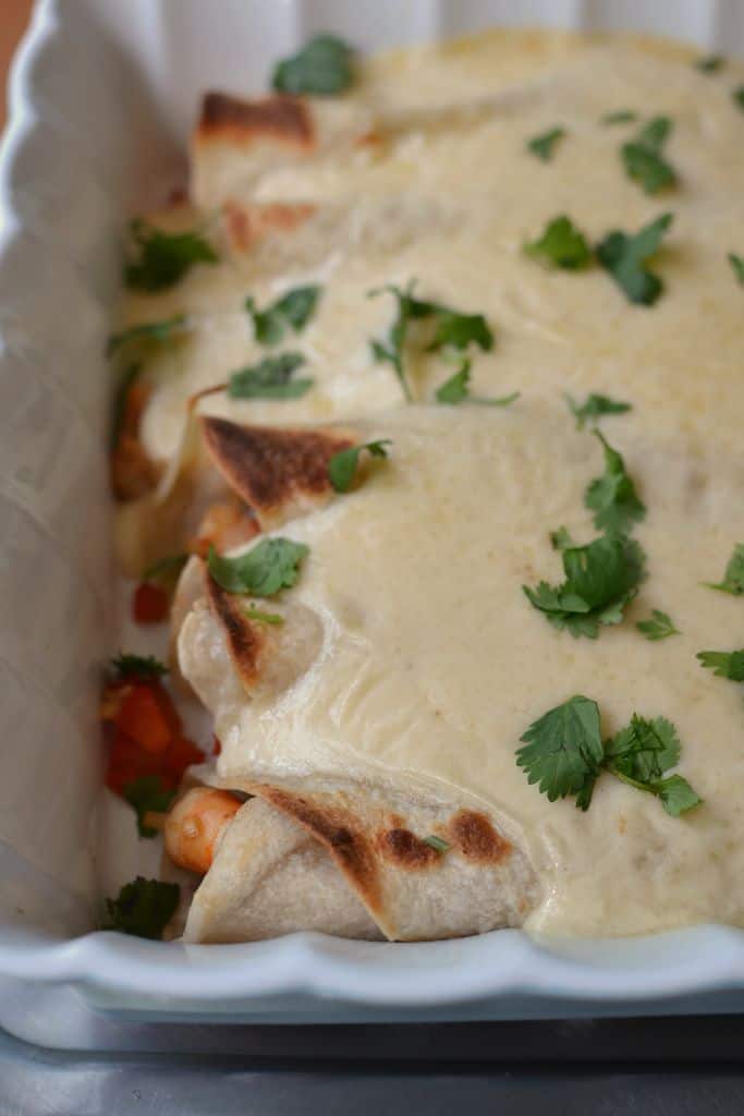 Easy Creamy Shrimp Enchiladas - Small Town Woman