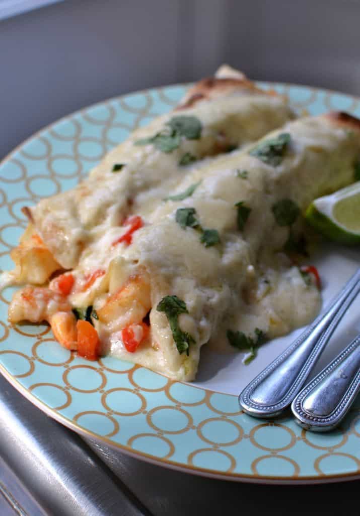 Easy Creamy Shrimp Enchiladas - Small Town Woman