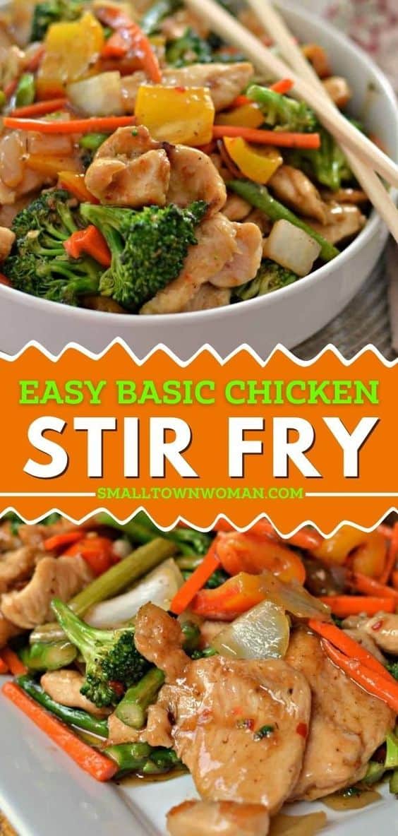 Easy Basic Chicken Stir Fry - Small Town Woman