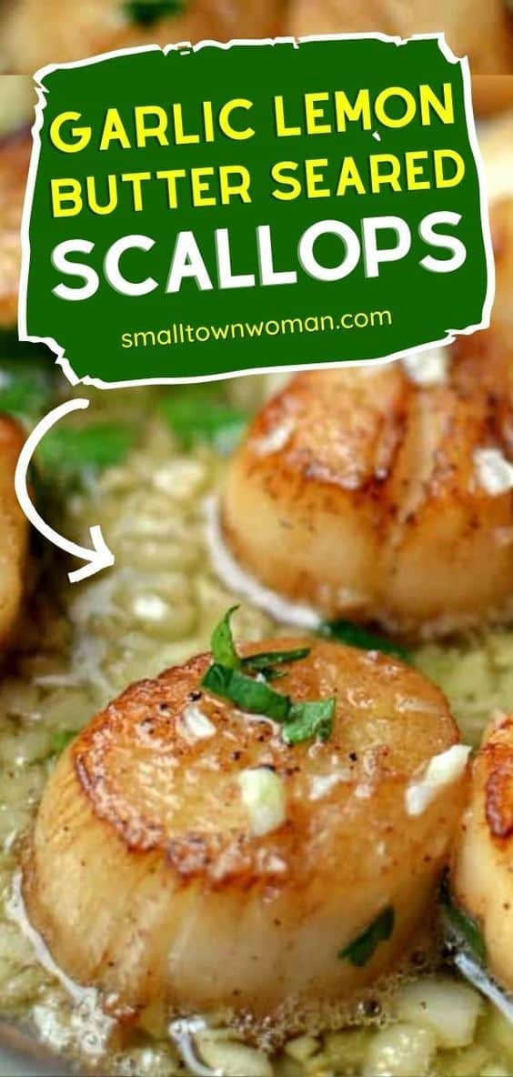 Seared Scallops With Garlic Lemon Butter