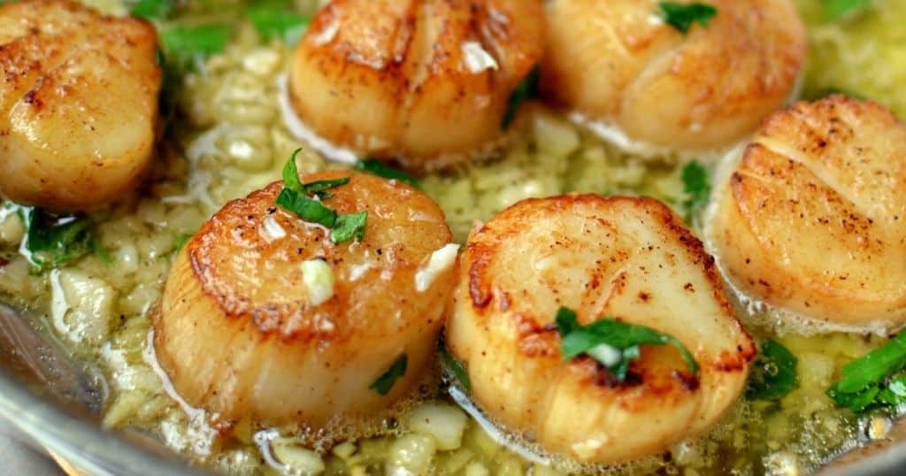 Seared Scallops with Garlic Lemon Butter