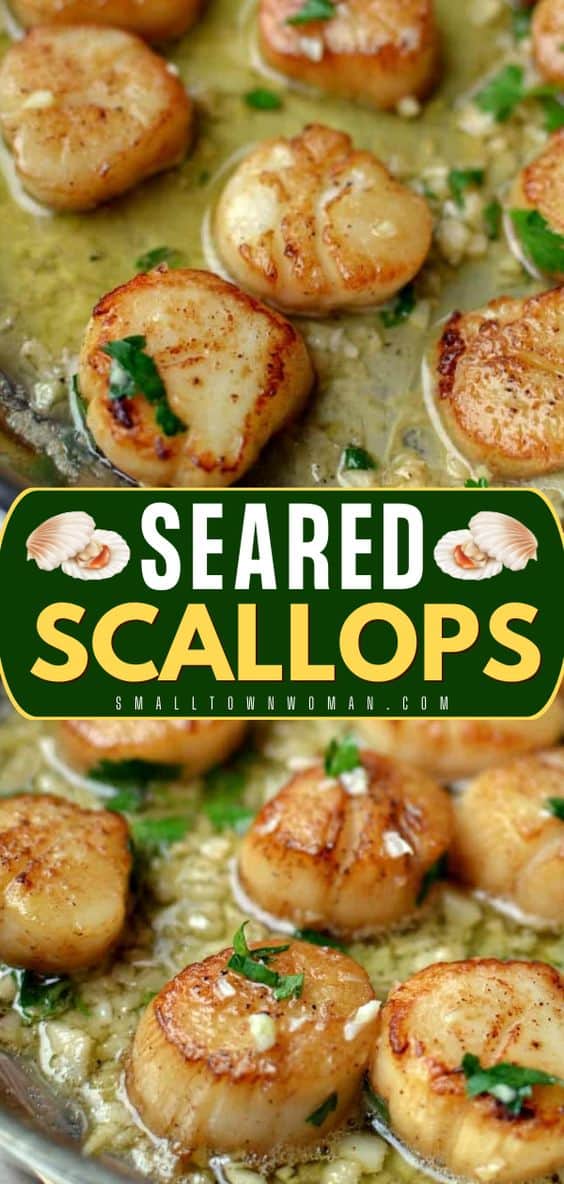 Seared Scallops with Lemon Butter | Small Town Woman