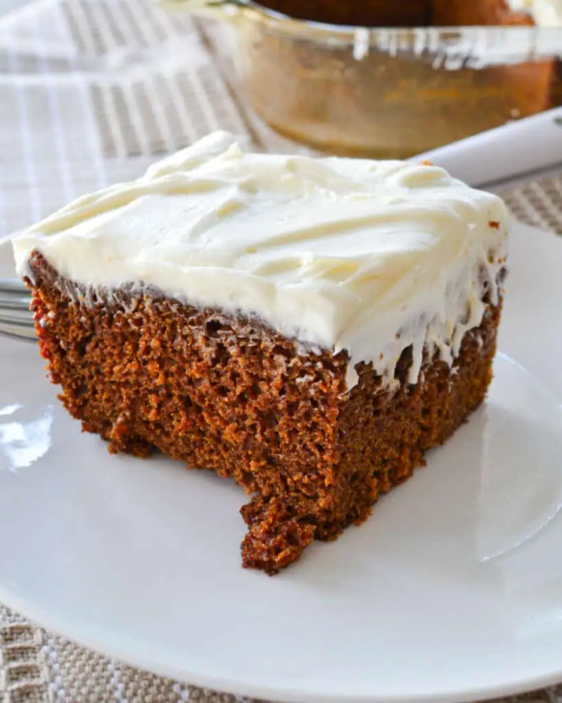 A close up view of gingerbread cake