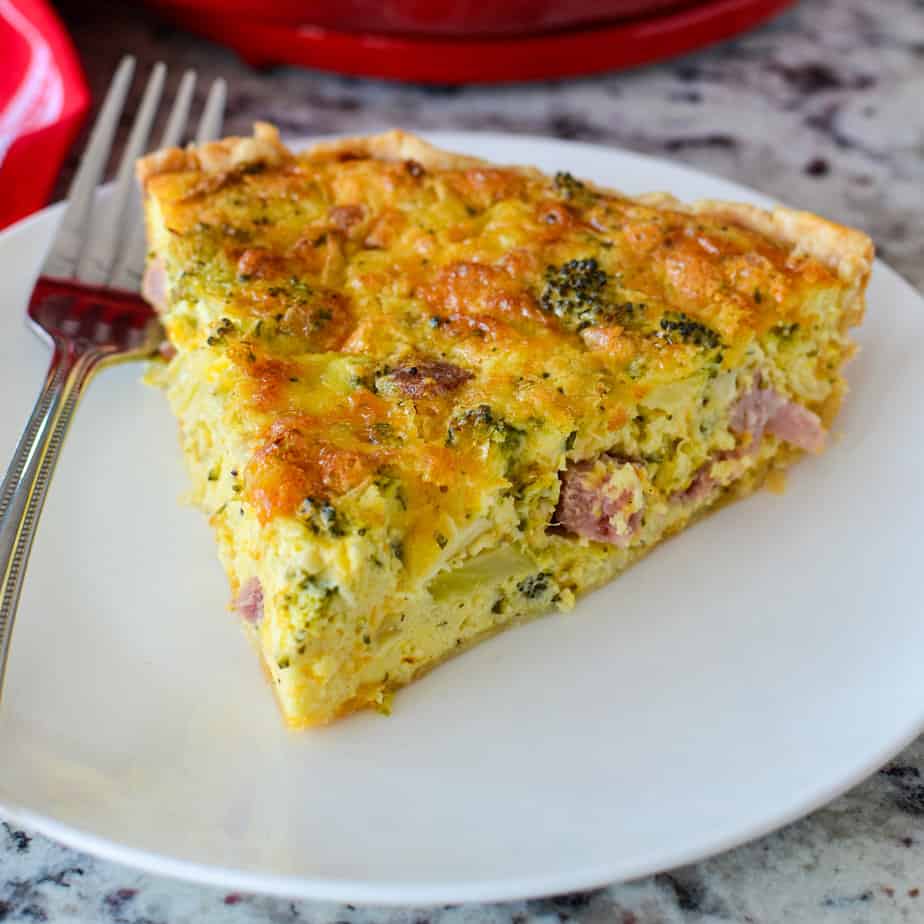 Ham and Cheese Quiche {EASIEST quiche!} - Chelsea's Messy Apron