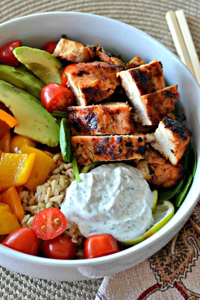 Buddha Bowl with Chicken and Peppers