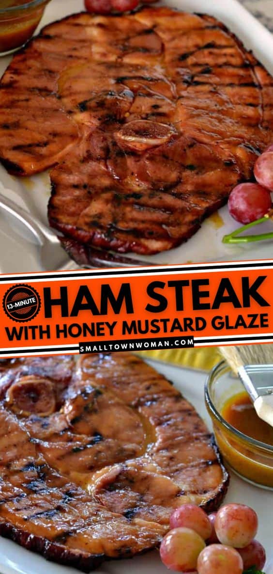 Ham Steak with Honey Mustard Glaze | Small Town Woman