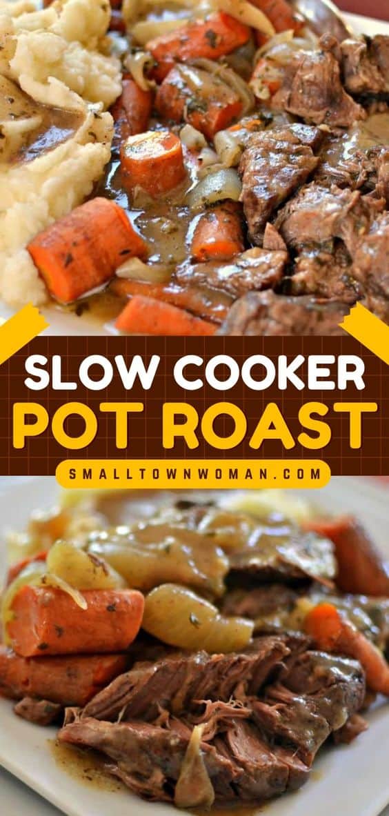 Slow Cooker Pot Roast Recipe - Small Town Woman