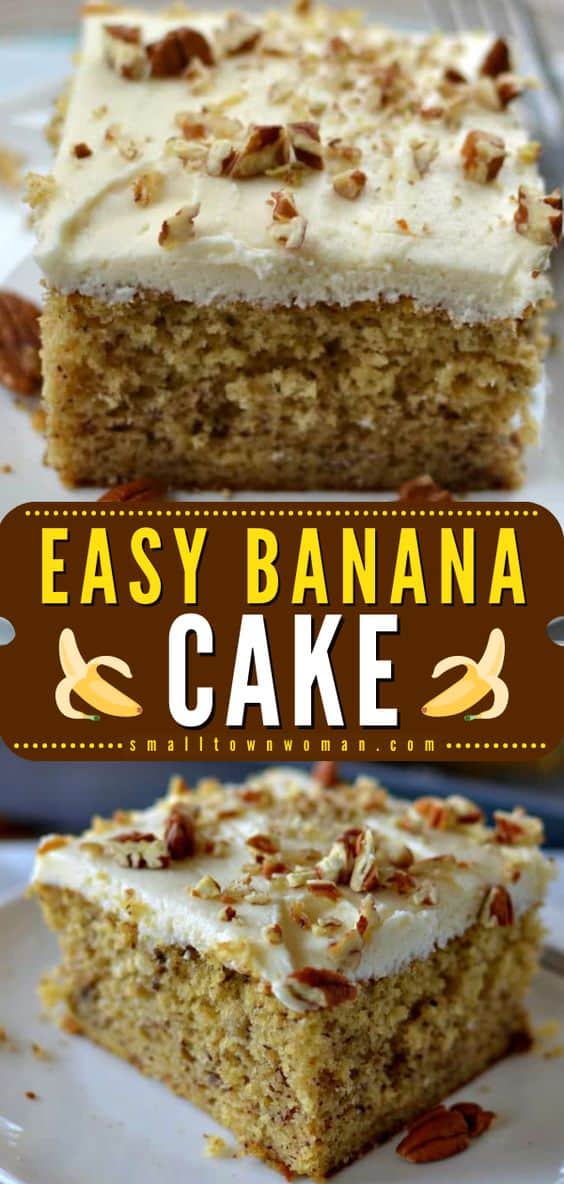 Easy Banana Cake Recipe - Small Town Woman