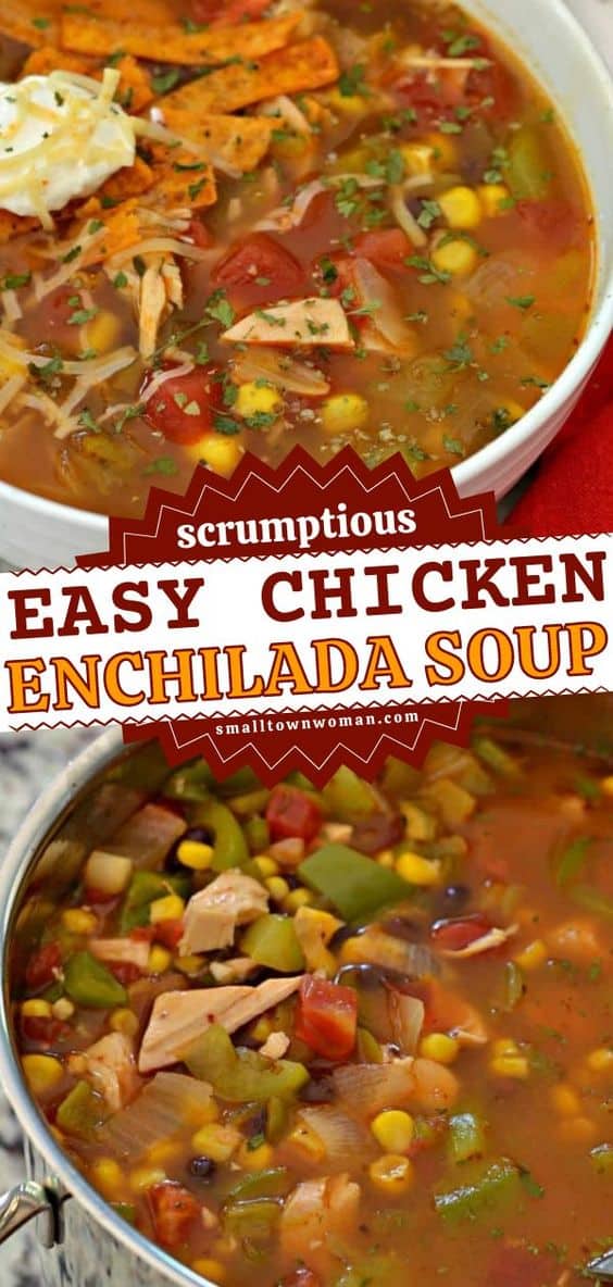 Easy Chicken Enchilada Soup Recipe for Fall | Small Town Woman