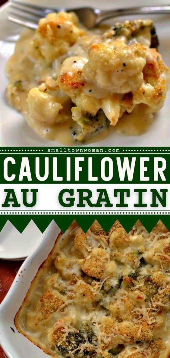 Cauliflower and Broccoli Au Gratin | Small Town Woman