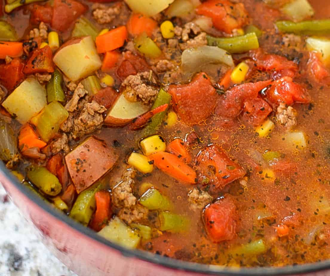 Old-Fashioned Hamburger Soup - My Homemade Roots