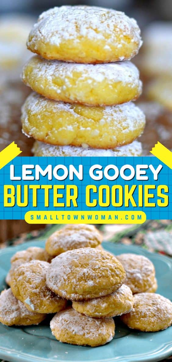 Lemon Gooey Butter Cookies Recipe | Small Town Woman