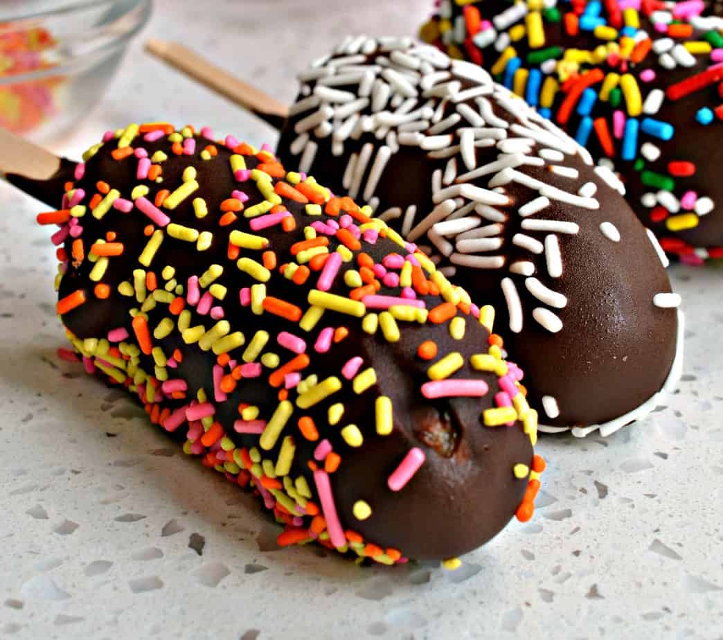 Frozen Dark Chocolate Banana Pops - Always Order Dessert