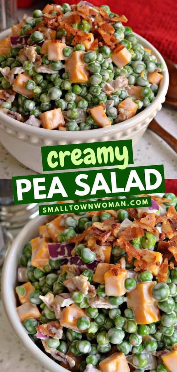 Classic Creamy Pea Salad | Small Town Woman