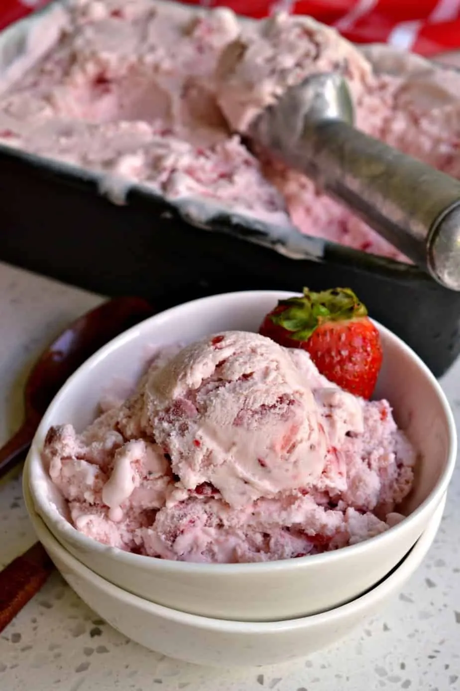 Old-Fashioned Homemade Strawberry Ice Cream - Flour on My Fingers