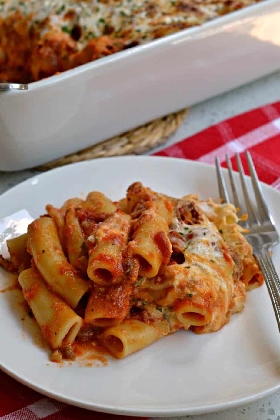 Baked Ziti with Italian Sausage and Ricotta Cheese | Small Town Woman