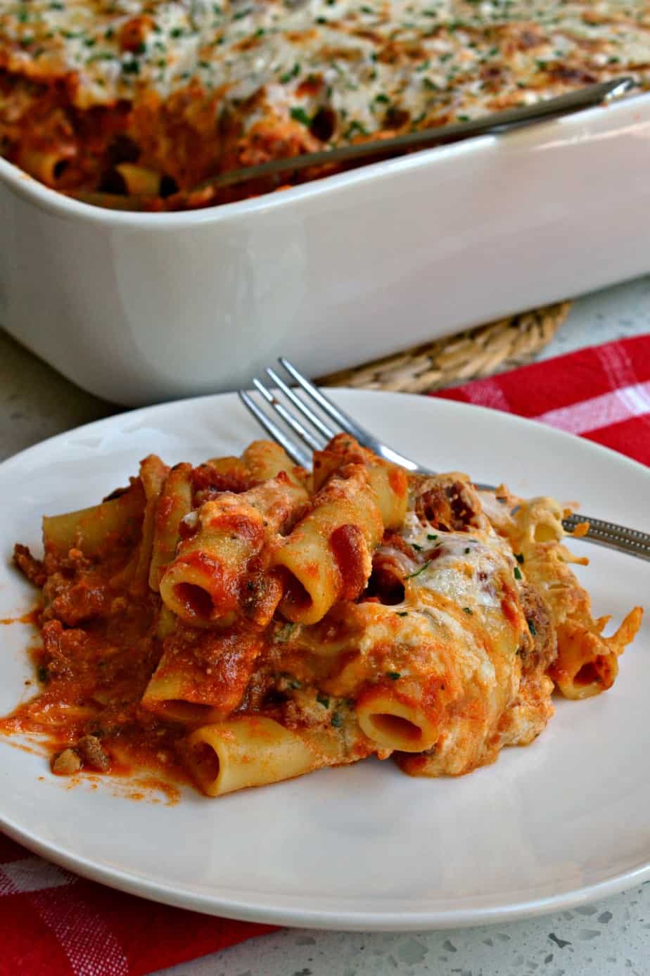 Baked Ziti with Italian Sausage and Ricotta Cheese | Small Town Woman