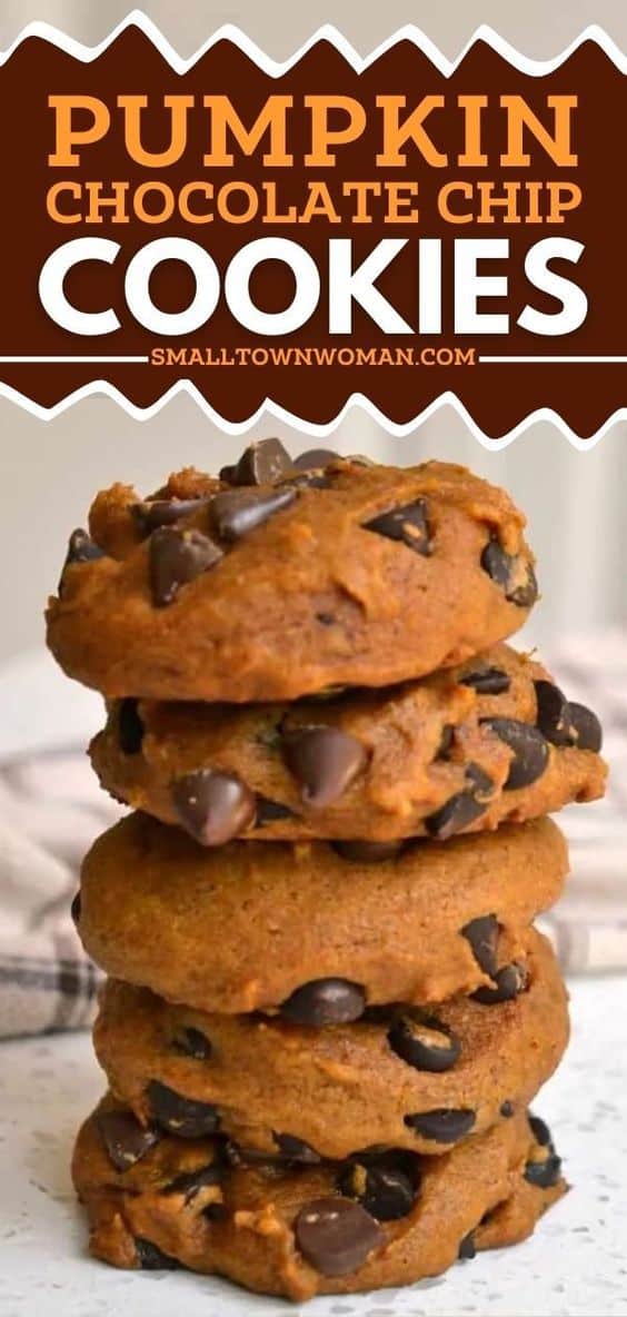 Pumpkin Chocolate Chip Cookies - Small Town Woman