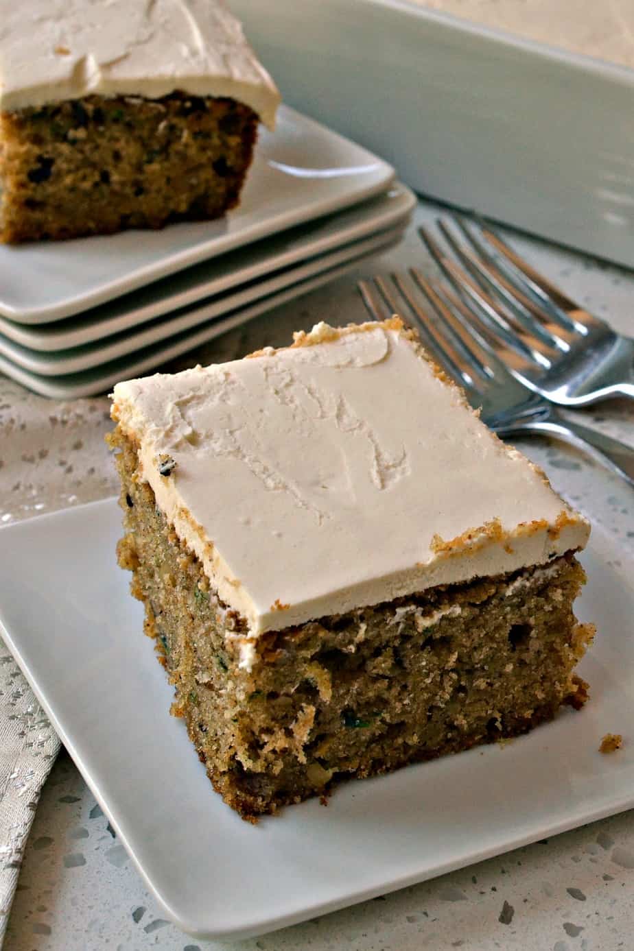 Zucchini Cake with Brown Sugar Cream Cheese Frosting