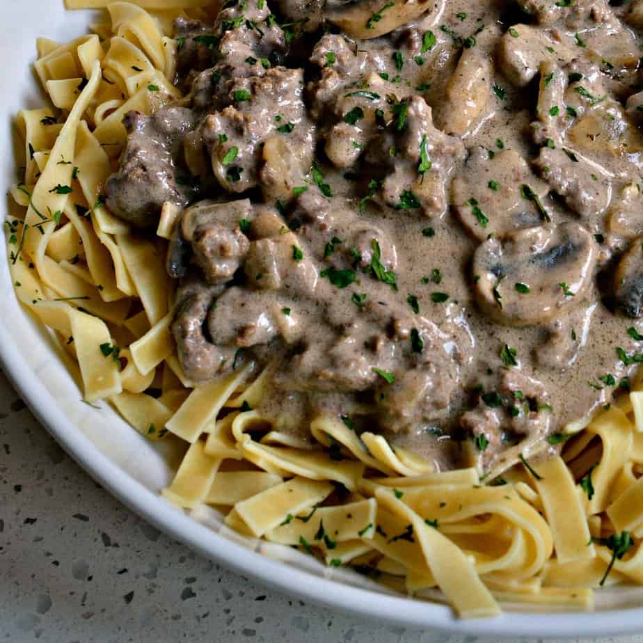 Easy Ground Beef Stroganoff Recipe | Small Town Woman