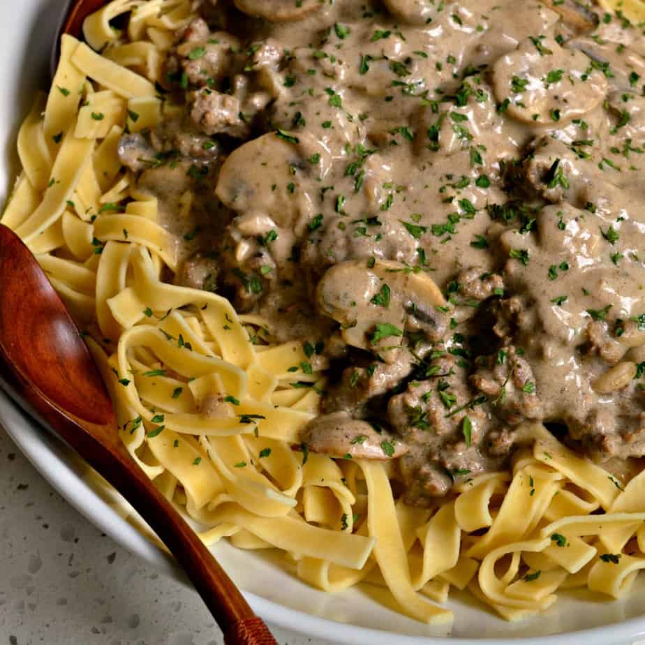 Easy Ground Beef Stroganoff (Hamburger Stroganoff)