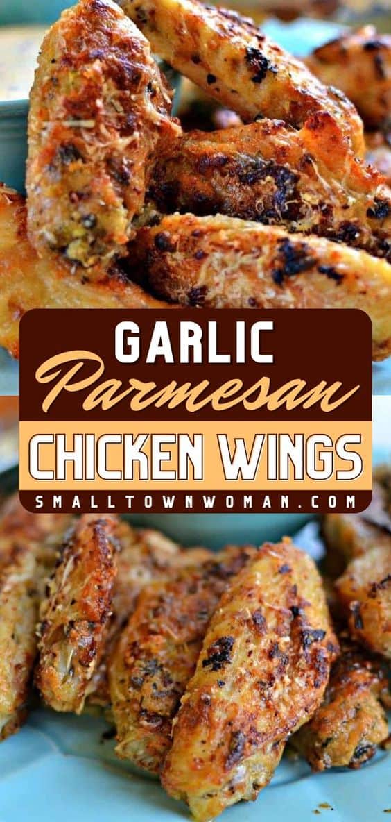 Garlic Parmesan Chicken Wings - Small Town Woman