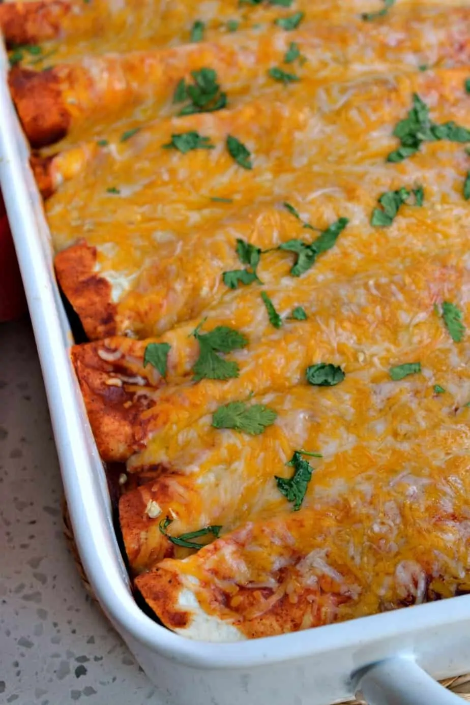 Easy Chicken Enchiladas made with Rotisserie Chicken