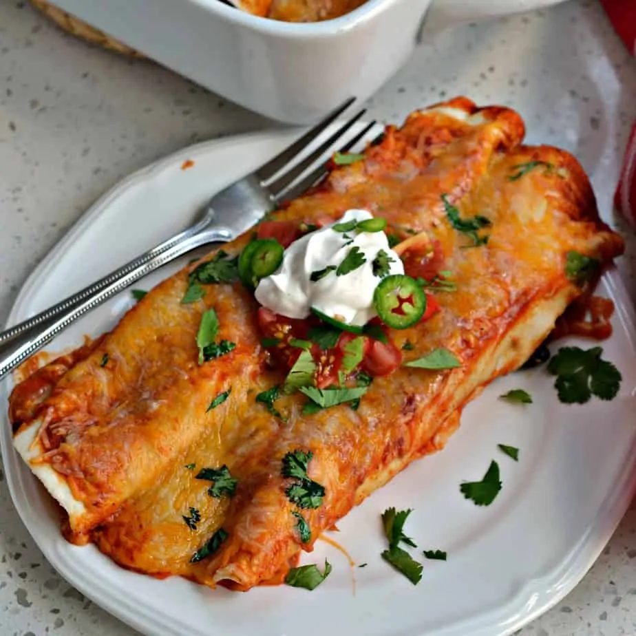 Easy Chicken Enchiladas made with Rotisserie Chicken