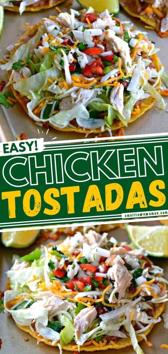 Easy Chicken Tostadas | Small Town Woman