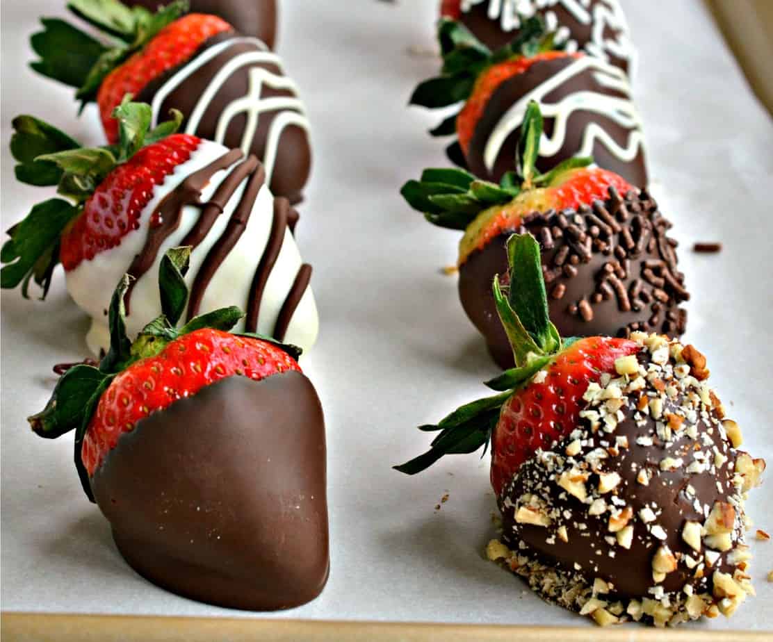 strawberries dipped in chocolate