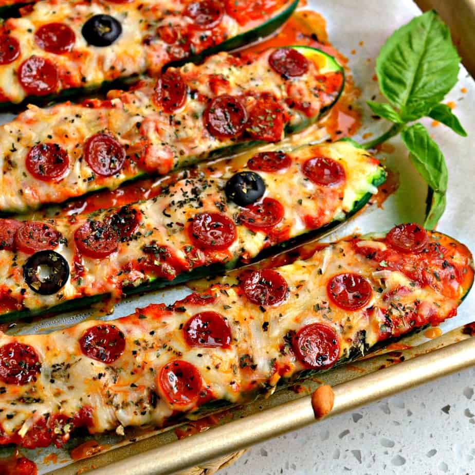 Pizza Stuffed Zucchini Boats Small Town Woman