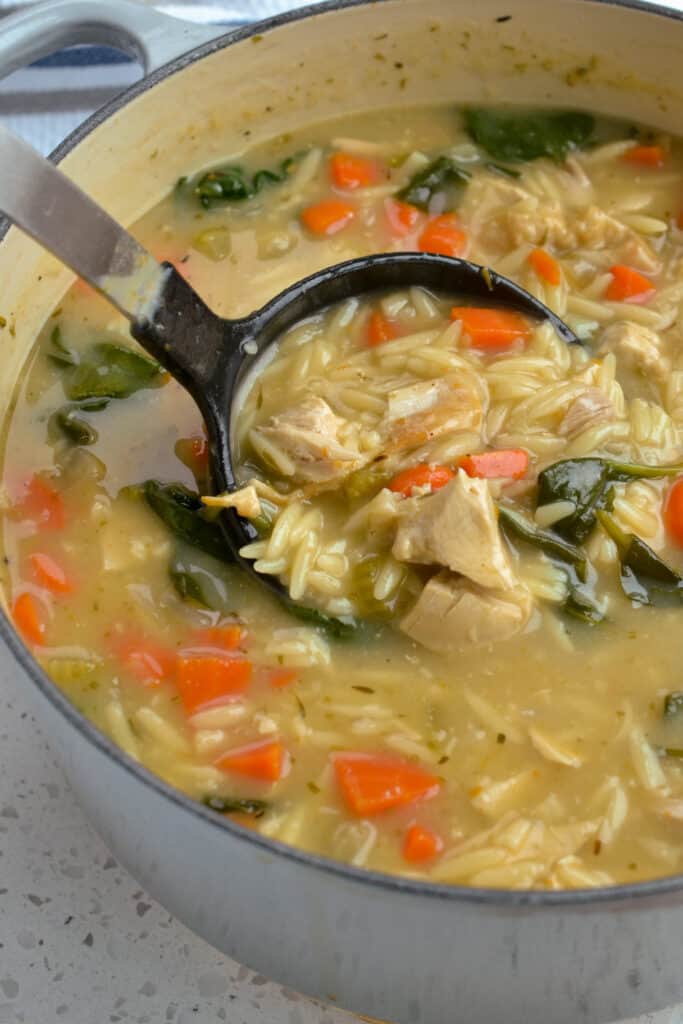 Lemon Chicken Orzo Soup - Small Town Woman