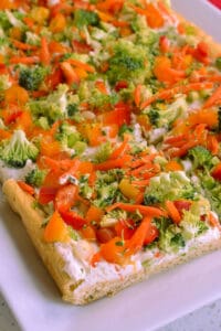 Cold Veggie Pizza with Ranch Cream Cheese | Small Town Woman