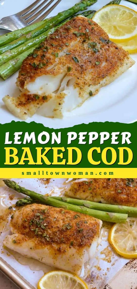 Baked Cod with Lemon Pepper | Small Town Woman